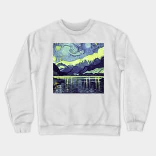 Fiordland National Park in Van Gogh's style Crewneck Sweatshirt